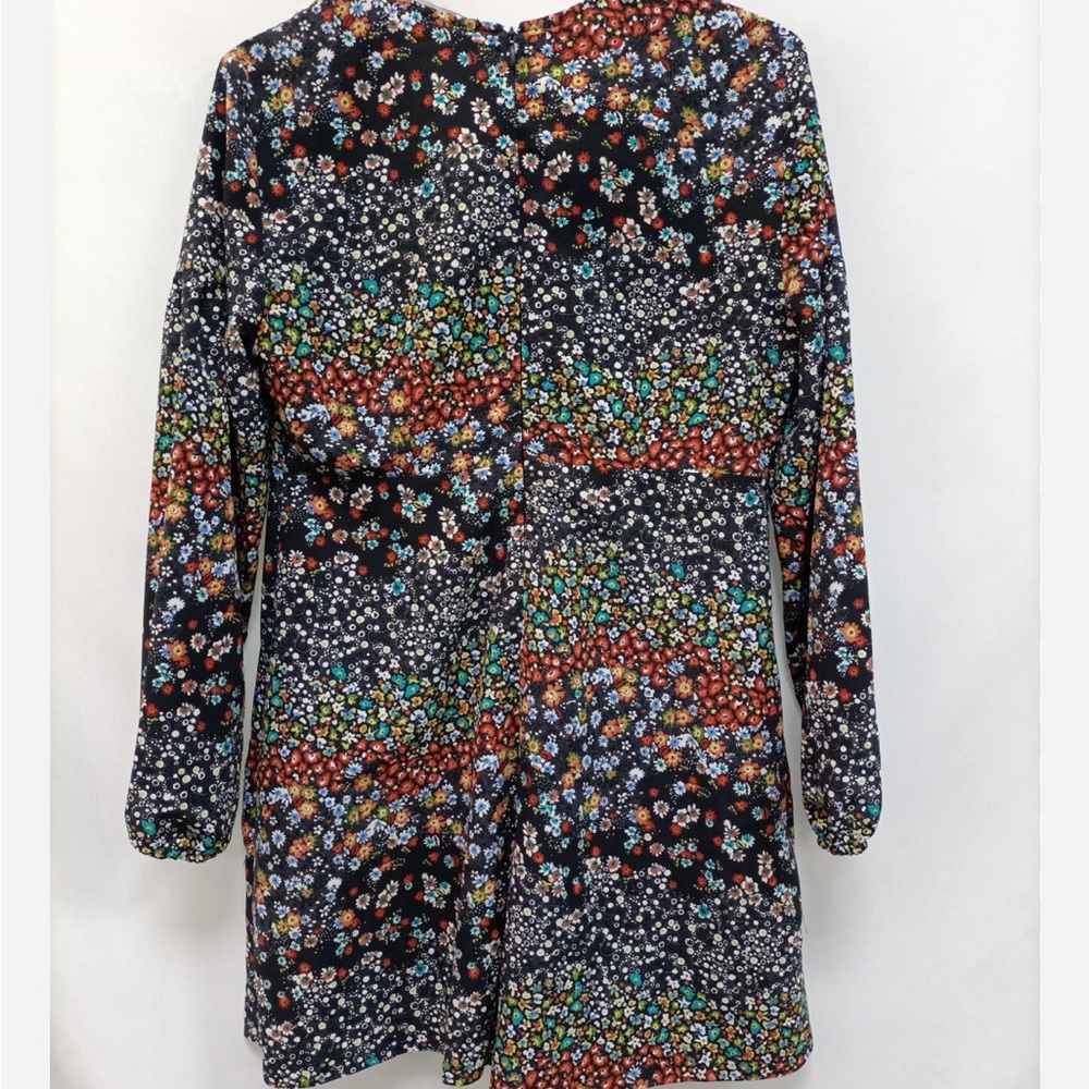 Zara V Neck Multicolor Long Sleeve Boho Romper Medium - Picture 10 of 12